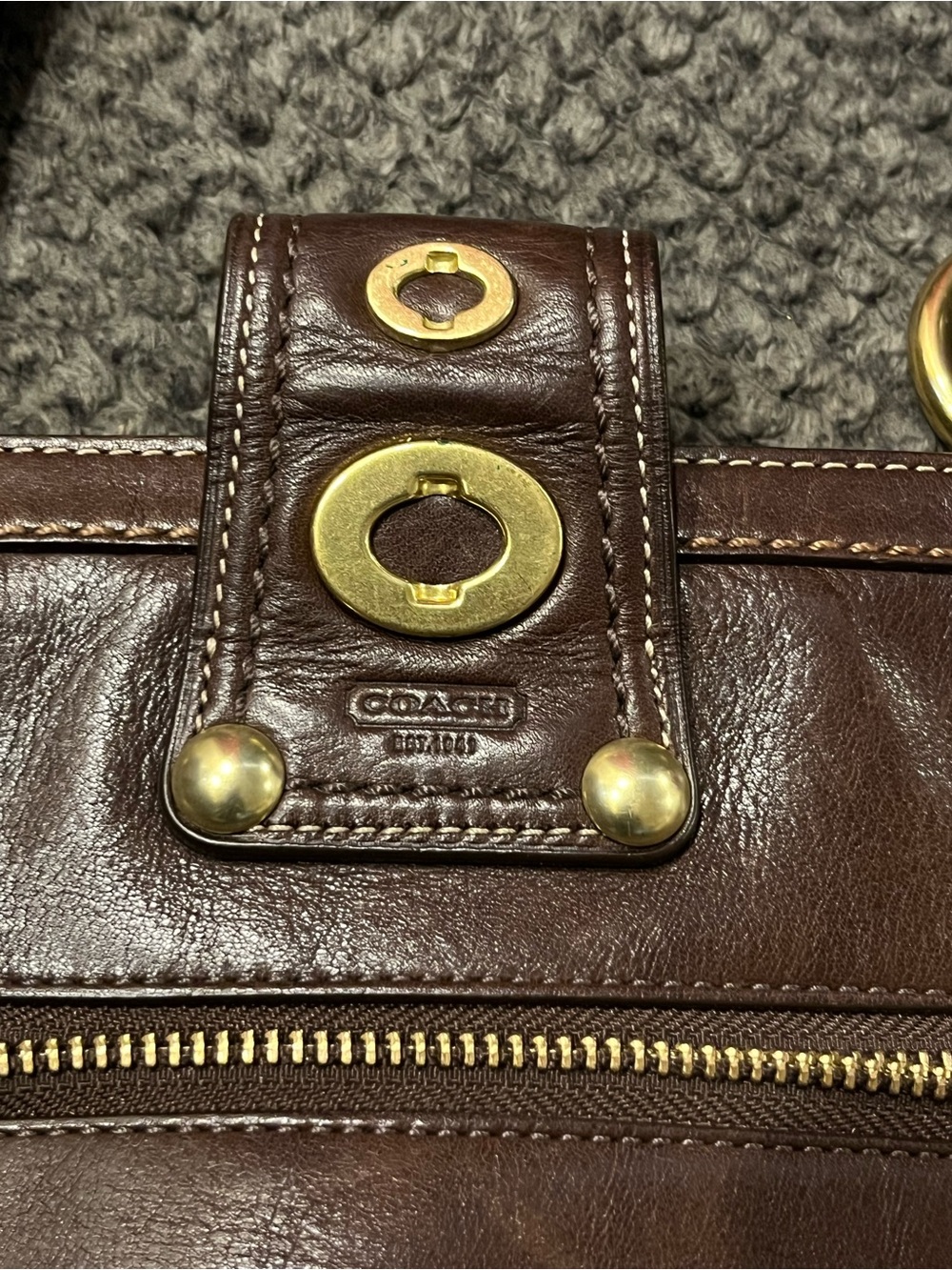 Vintage Coach Lilly Legacy 13757 Turn LockbBrown Leather Shoulder Bag - Picture 5 of 10